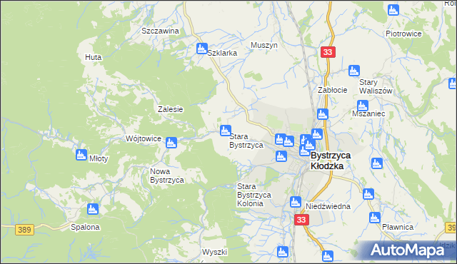 mapa Stara Bystrzyca, Stara Bystrzyca na mapie Targeo