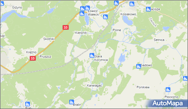 mapa Stara Korytnica, Stara Korytnica na mapie Targeo