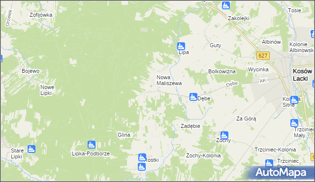 mapa Stara Maliszewa, Stara Maliszewa na mapie Targeo