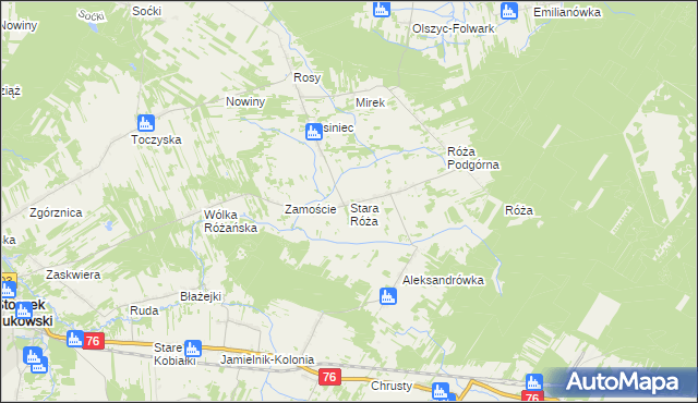 mapa Stara Róża, Stara Róża na mapie Targeo