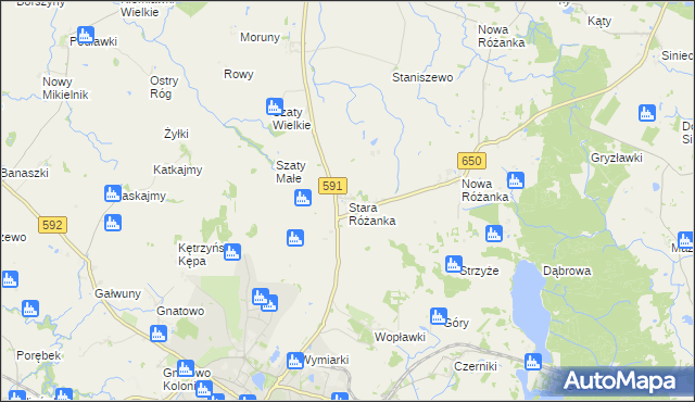 mapa Stara Różanka, Stara Różanka na mapie Targeo