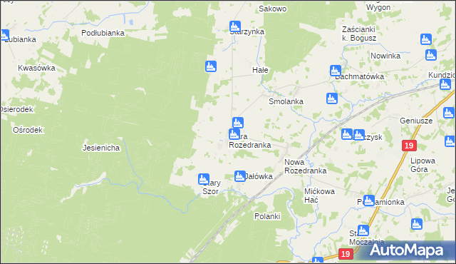 mapa Stara Rozedranka, Stara Rozedranka na mapie Targeo