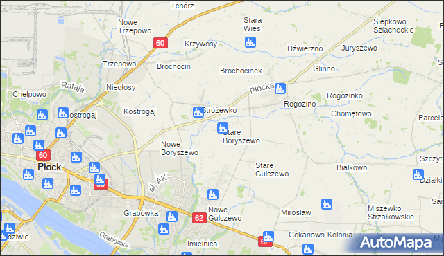 mapa Stare Boryszewo, Stare Boryszewo na mapie Targeo