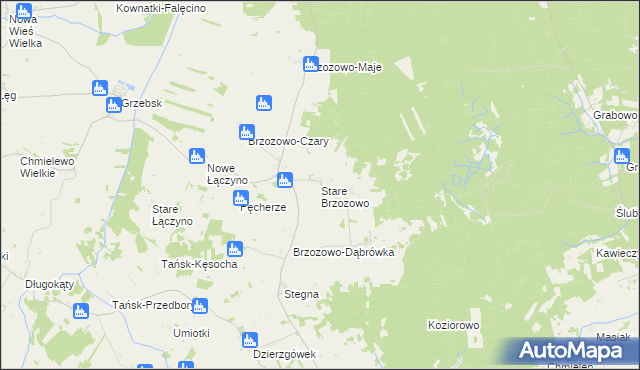 mapa Stare Brzozowo, Stare Brzozowo na mapie Targeo