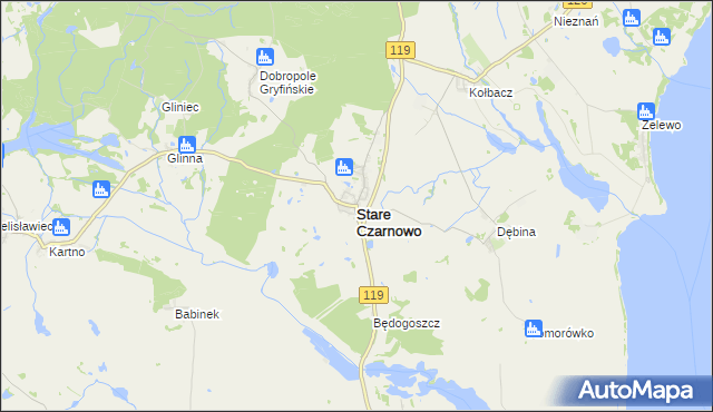 mapa Stare Czarnowo, Stare Czarnowo na mapie Targeo