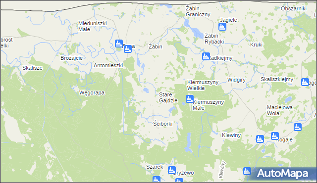 mapa Stare Gajdzie, Stare Gajdzie na mapie Targeo