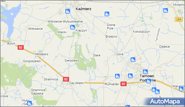 mapa Stare gmina Kaźmierz, Stare gmina Kaźmierz na mapie Targeo