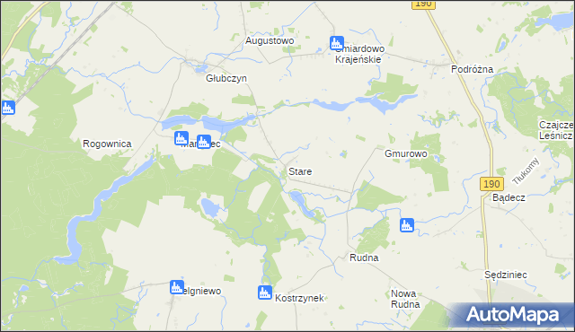 mapa Stare gmina Wysoka, Stare gmina Wysoka na mapie Targeo