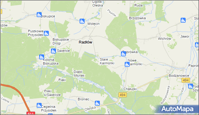 mapa Stare Karmonki, Stare Karmonki na mapie Targeo