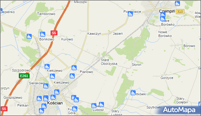 mapa Stare Oborzyska, Stare Oborzyska na mapie Targeo