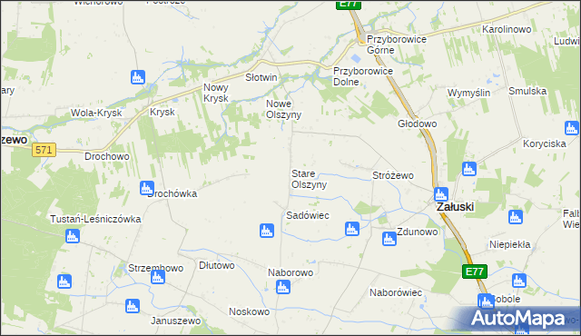 mapa Stare Olszyny, Stare Olszyny na mapie Targeo