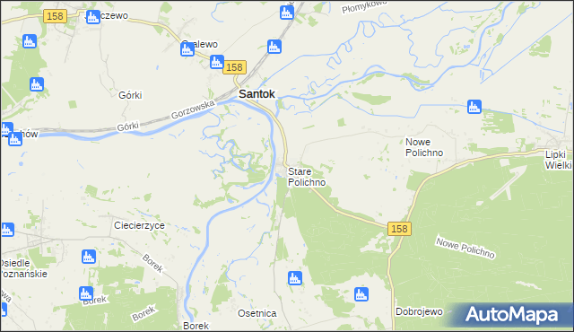 mapa Stare Polichno, Stare Polichno na mapie Targeo