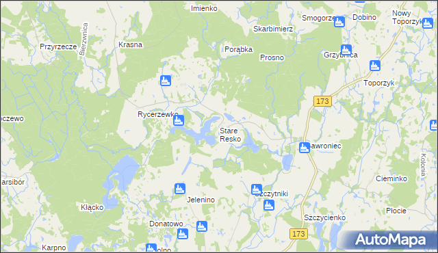 mapa Stare Resko, Stare Resko na mapie Targeo