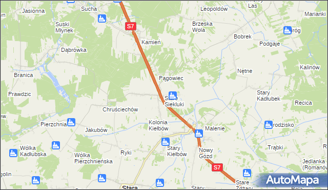 mapa Stare Siekluki, Stare Siekluki na mapie Targeo