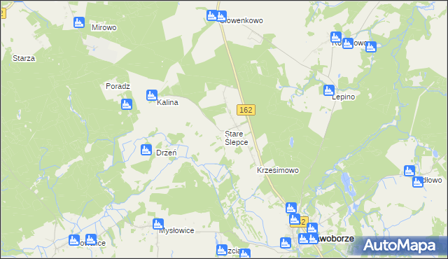 mapa Stare Ślepce, Stare Ślepce na mapie Targeo