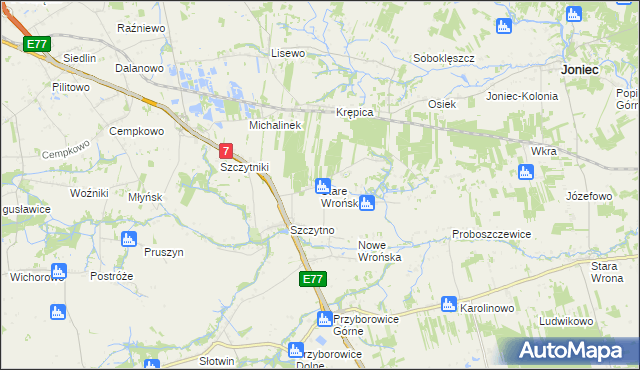 mapa Stare Wrońska, Stare Wrońska na mapie Targeo