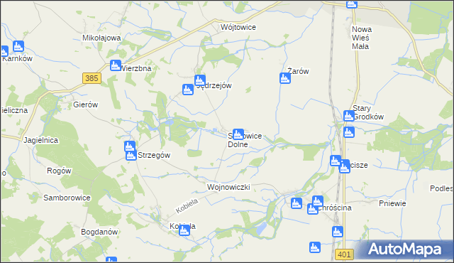 mapa Starowice Dolne, Starowice Dolne na mapie Targeo