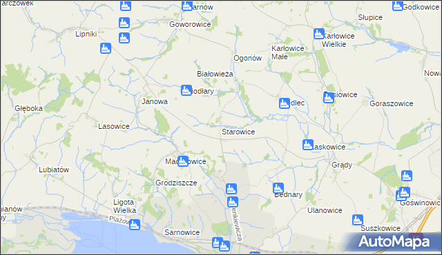 mapa Starowice gmina Otmuchów, Starowice gmina Otmuchów na mapie Targeo