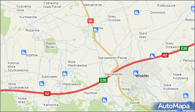 mapa Starowiskitki-Parcel, Starowiskitki-Parcel na mapie Targeo