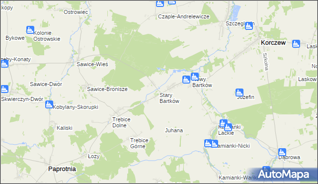 mapa Stary Bartków, Stary Bartków na mapie Targeo