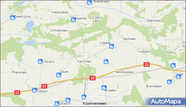 mapa Stary Belęcin, Stary Belęcin na mapie Targeo