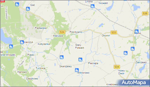 mapa Stary Folwark gmina Grudziądz, Stary Folwark gmina Grudziądz na mapie Targeo