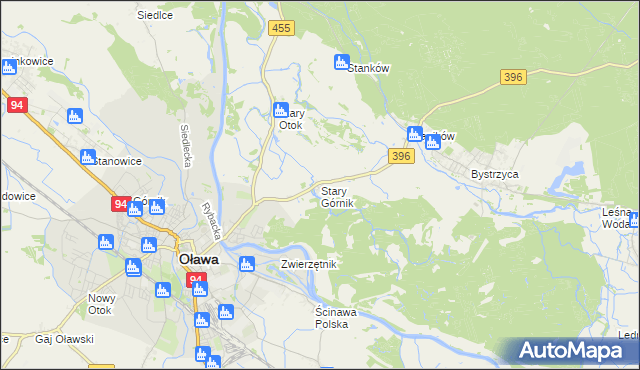 mapa Stary Górnik, Stary Górnik na mapie Targeo