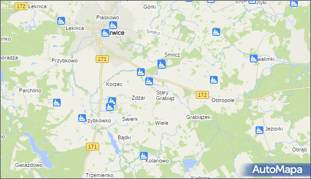 mapa Stary Grabiąż, Stary Grabiąż na mapie Targeo