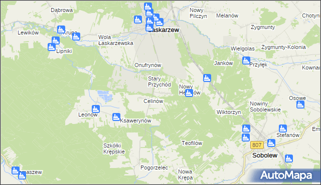 mapa Stary Helenów, Stary Helenów na mapie Targeo