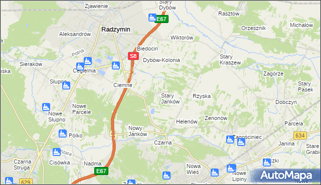 mapa Stary Janków, Stary Janków na mapie Targeo