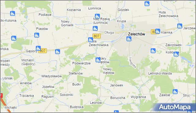 mapa Stary Kębłów, Stary Kębłów na mapie Targeo