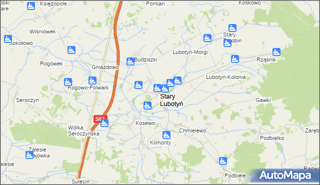 mapa Stary Lubotyń, Stary Lubotyń na mapie Targeo