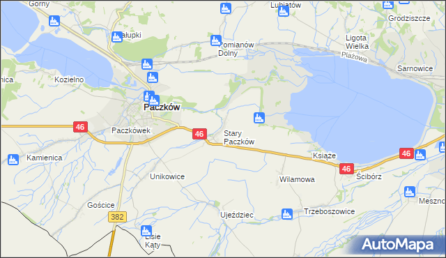 mapa Stary Paczków, Stary Paczków na mapie Targeo