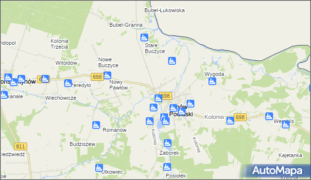 mapa Stary Pawłów, Stary Pawłów na mapie Targeo