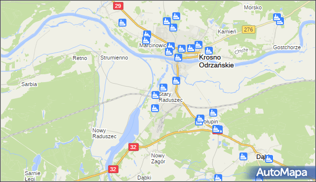 mapa Stary Raduszec, Stary Raduszec na mapie Targeo