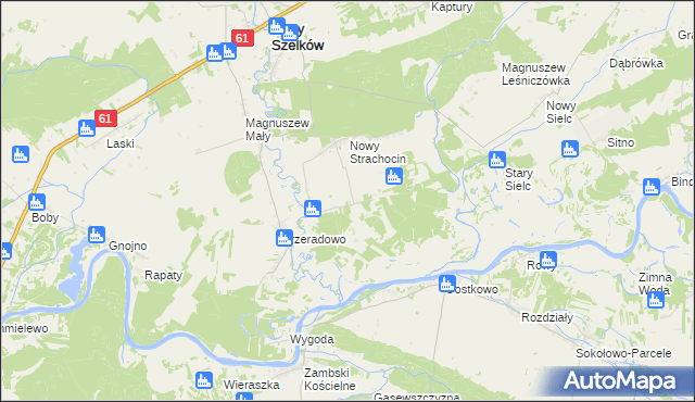 mapa Stary Strachocin, Stary Strachocin na mapie Targeo