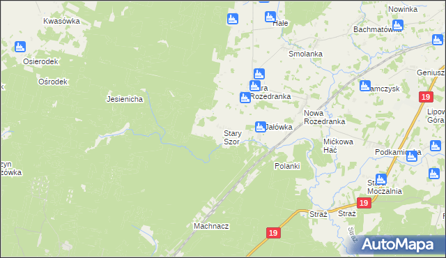 mapa Stary Szor, Stary Szor na mapie Targeo