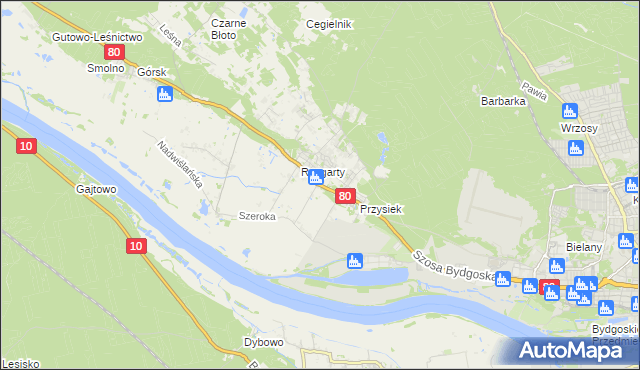 mapa Stary Toruń, Stary Toruń na mapie Targeo