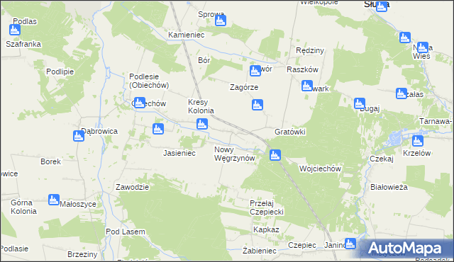 mapa Stary Węgrzynów, Stary Węgrzynów na mapie Targeo