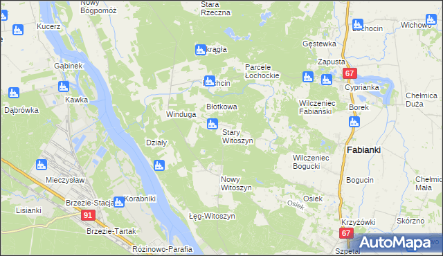 mapa Stary Witoszyn, Stary Witoszyn na mapie Targeo