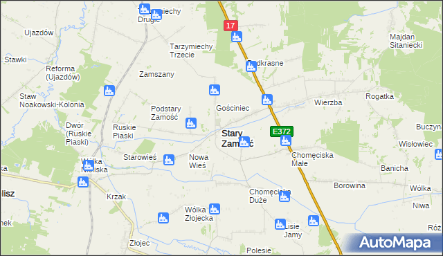 mapa Stary Zamość, Stary Zamość na mapie Targeo