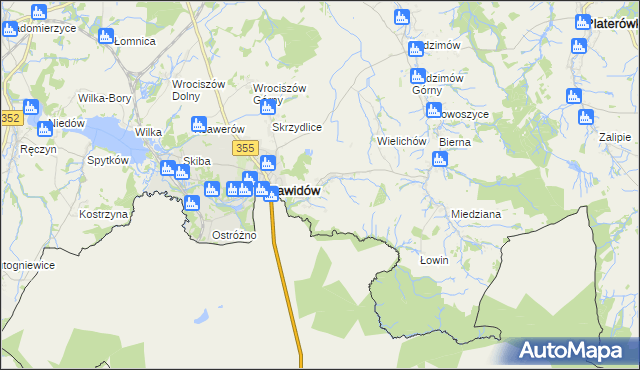 mapa Stary Zawidów, Stary Zawidów na mapie Targeo