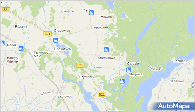 mapa Starzykowo, Starzykowo na mapie Targeo