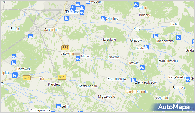 mapa Stasinów gmina Tłuszcz, Stasinów gmina Tłuszcz na mapie Targeo