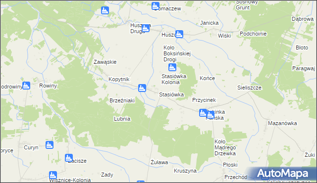 mapa Stasiówka gmina Łomazy, Stasiówka gmina Łomazy na mapie Targeo