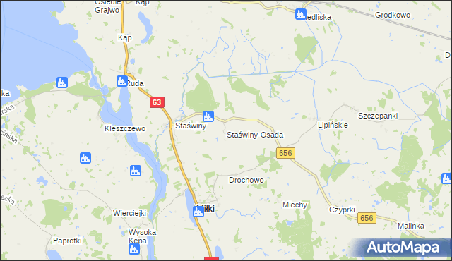 mapa Staświny-Osada, Staświny-Osada na mapie Targeo