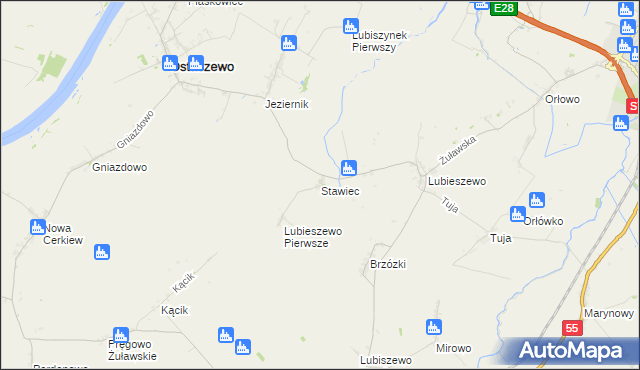 mapa Stawiec gmina Nowy Dwór Gdański, Stawiec gmina Nowy Dwór Gdański na mapie Targeo