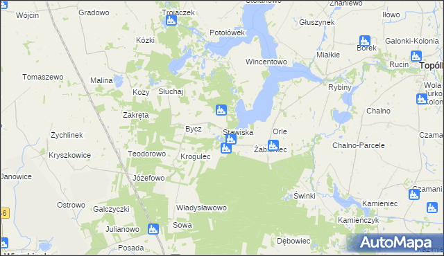 mapa Stawiska gmina Piotrków Kujawski, Stawiska gmina Piotrków Kujawski na mapie Targeo