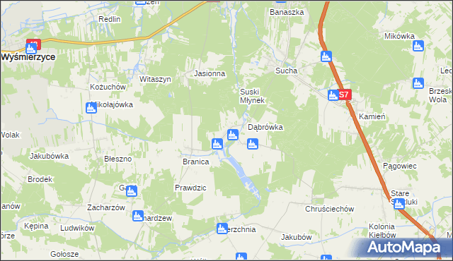 mapa Stawiszyn gmina Białobrzegi, Stawiszyn gmina Białobrzegi na mapie Targeo