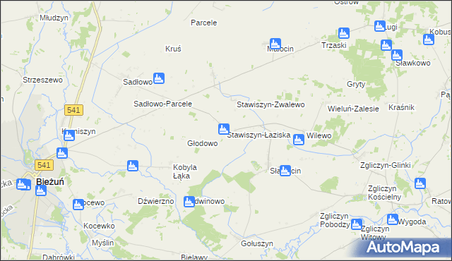 mapa Stawiszyn-Łaziska, Stawiszyn-Łaziska na mapie Targeo